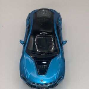 1:36 BLUE BMW I8 PULL BACK CAR BY KINSMART